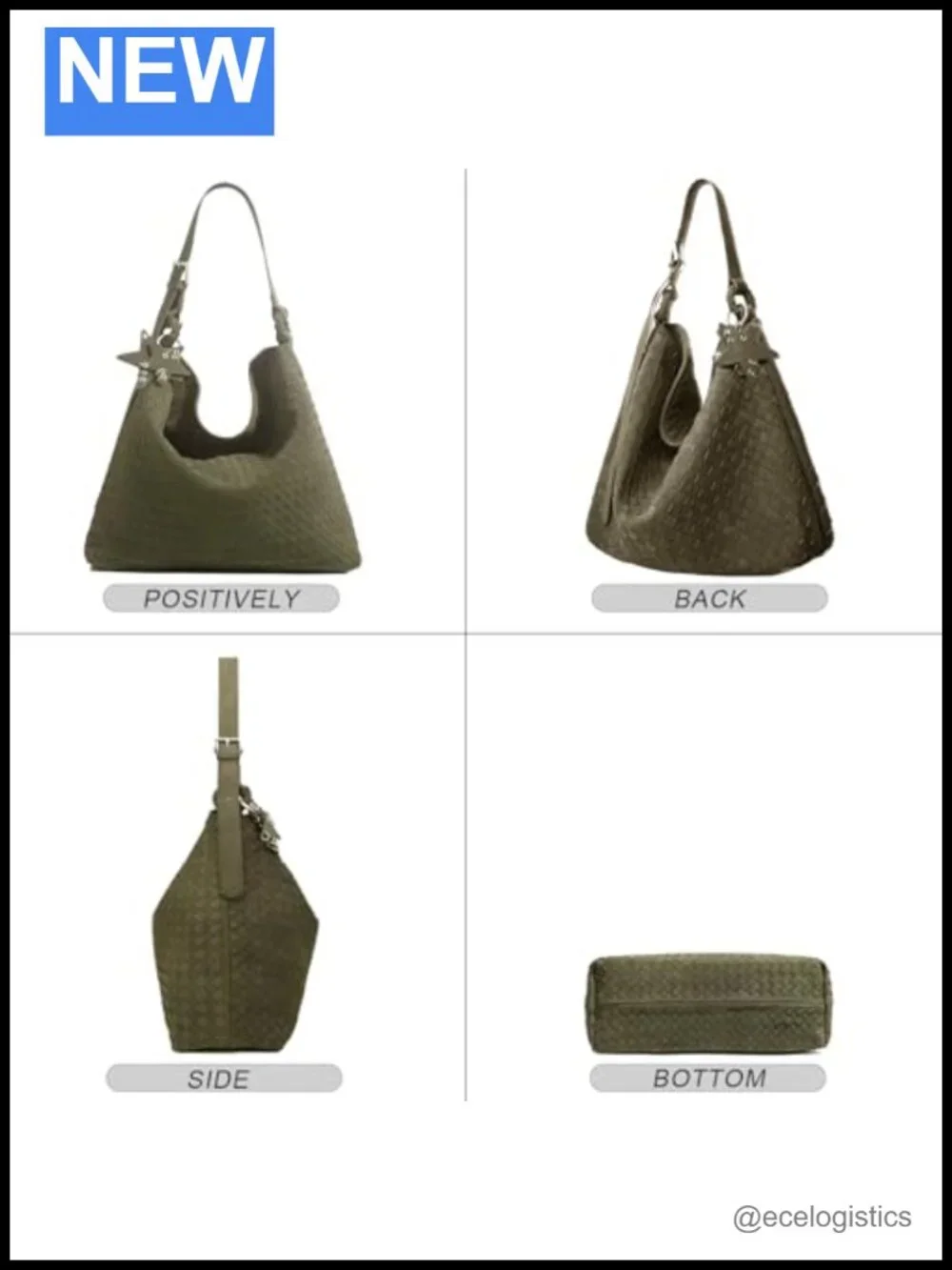 Vegan Frosted Slouchy Hobo Tote, Adjustable Crossbody Shoulder Bag, Laptop Purse